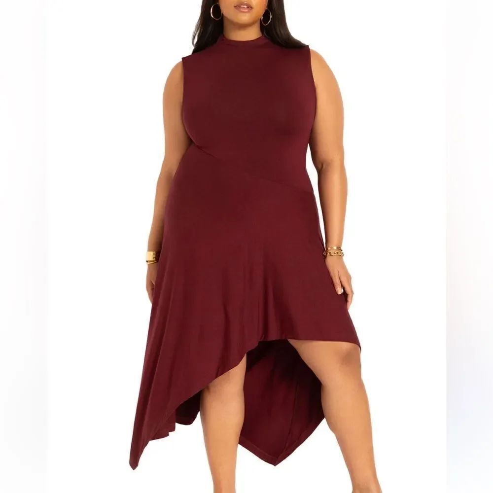 Eloquii Asymmetric Hem Jersey Dress